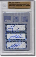 Fernando Martinez * HUNTER PENCE * Matt LaPorta Autograph Rookie Auto Plate 1/1