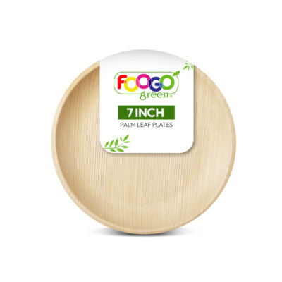 Einweg 7 Zoll (18 cm) kleine runde Palmblatt Teller Holz umweltfreundlich Picknick Party