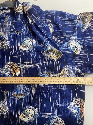 Tommy Bahama Shirt Mens 2XL Blue Tropical Fish Seaview Camp Shirt Veracruz Cay - Picture 12 of 13