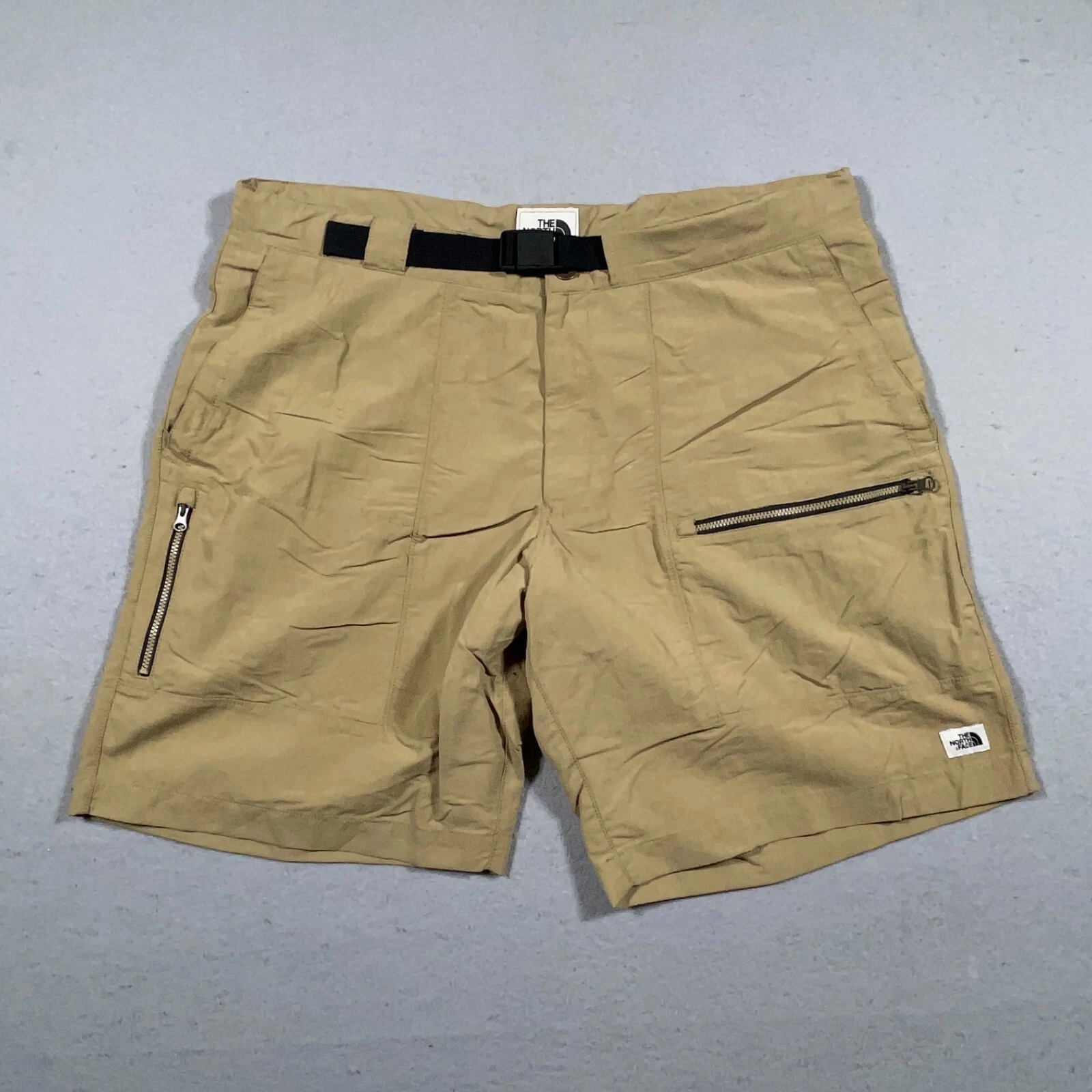 The North Face Cargo Shorts Men 38 Regular Belted Khaki Tan Hiking Gorpcore
