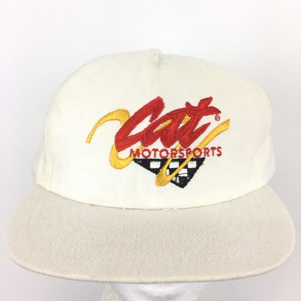 Vtg CAT Motorsports Racing Hat Nascar Spell Out Snap back Trucker ...