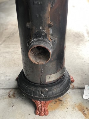 Antique Godin French Enamel Cast Iron Coal Stove Orange And Black BEAUTIFUL  | eBay