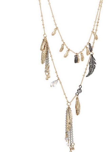 Betsey Johnson Jewelry Angels And Wings Two Row Feather Necklace Ba12a For Sale Online Ebay
