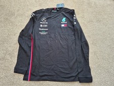 OFFICIAL 2022 MERCEDES AMG F1 TEAM MERCHANDISE MENS S T-SHIRT LS FORMULA 1 F1