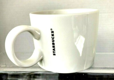 Starbucks 2017 Classic Minimal White cup black letters on side 12oz Coffee Mug 