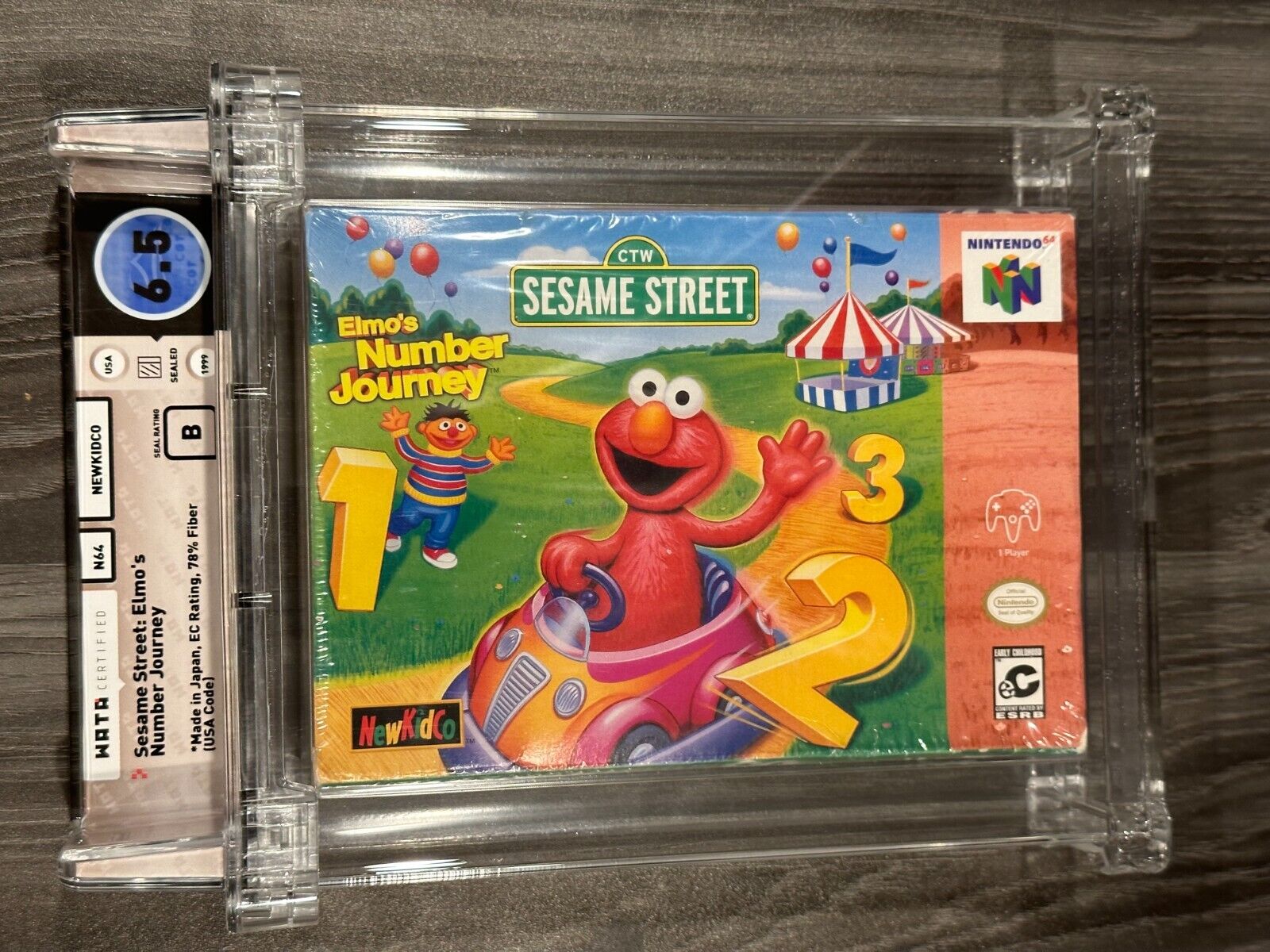 Elmo's Number Journey Nintendo 64 N64 New Sealed GRADED WATA 6.5 B