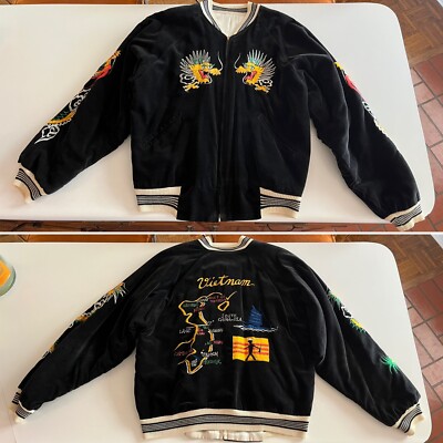 60s Japan Reversible Sukajan Souvenir Jacket Vietnam Tonkin 60s Japan Reversible Sukajan Souvenir Jacket Vietnam Tonkin