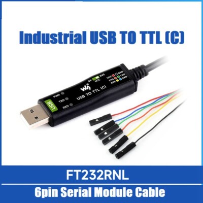 2X(Industrial USB to TTL(C) 6-Pin Serial Module Cable FT232RNL for 7048-