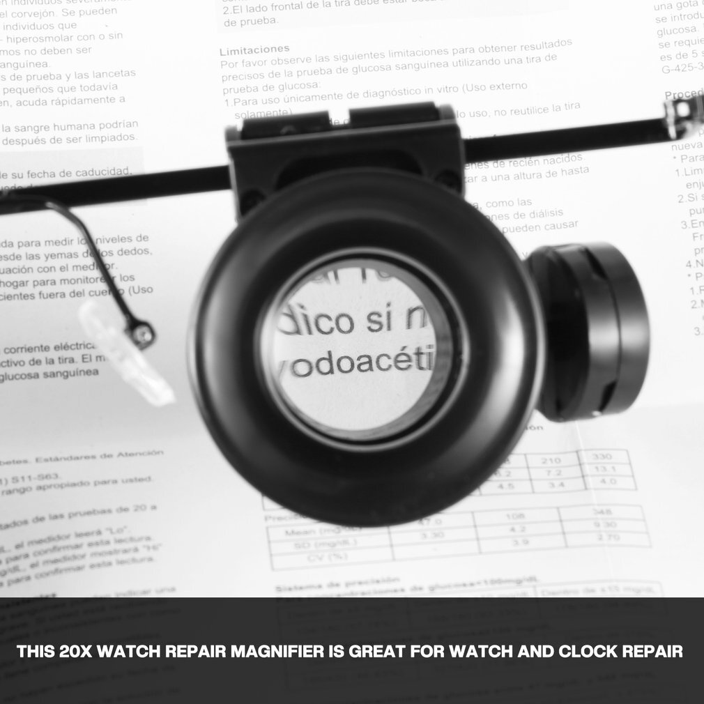 Double Eye Jewelry Watch Repair Magnifier Loupe Glasses With LED Light