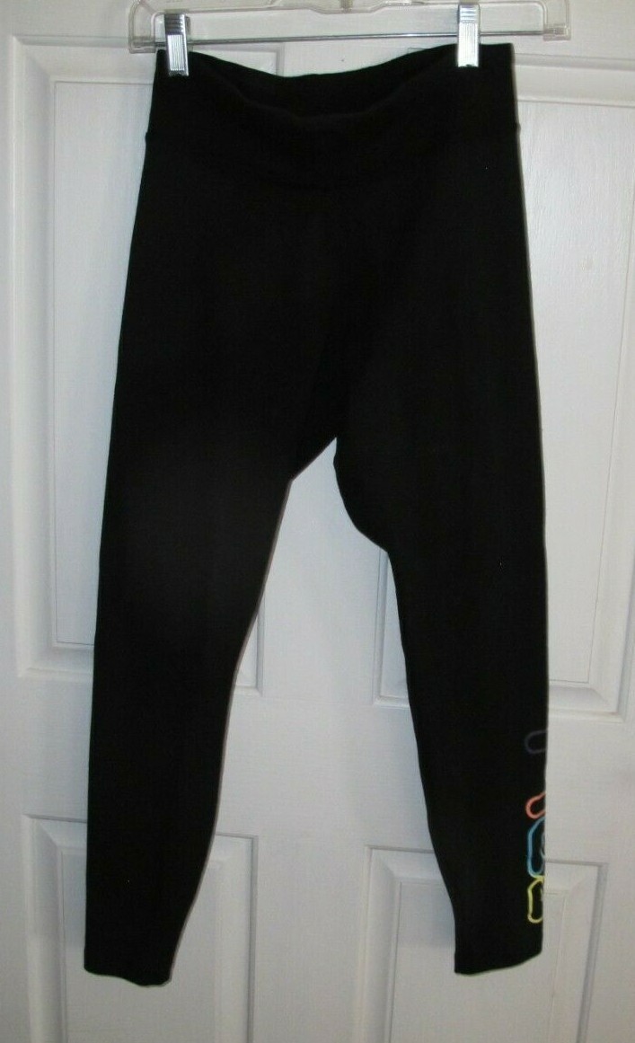 Women's Size Small Very Nice Fila Ladies Cotton Blend Leggings Pants Black