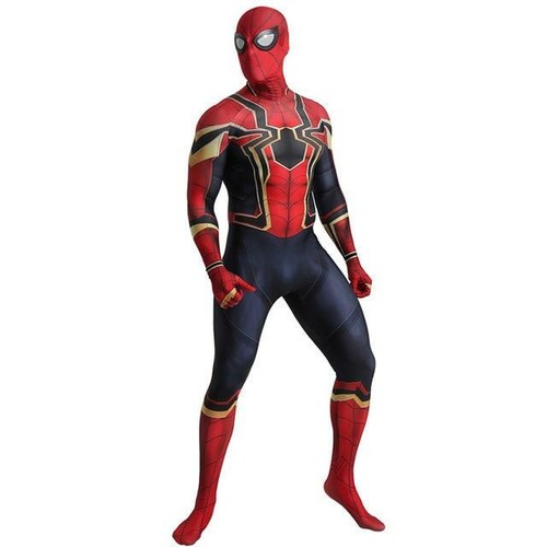 Costume Spiderman Infinity War per adulti vestito carnevale rosso nero  spider | eBay