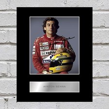 Ayrton Senna Signed Mounted Photo Display McLaren 