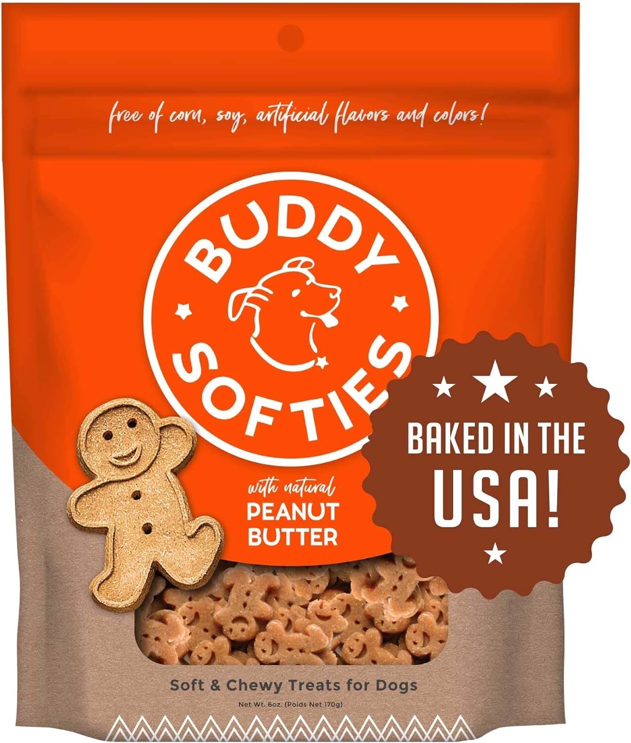 LOT OF 5 Buddy Biscuits Dog Biscuit Soft And Chewy Peanut 6 Oz Pack of 5