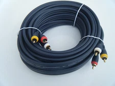 25Ft 3-RCA 254-325BL Composite Audio Video Gold Plated Cable Male to Male