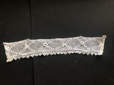 Antique 13" Hand Crocheted Irish Rose Lace Finished Ends Wire Inserts L301