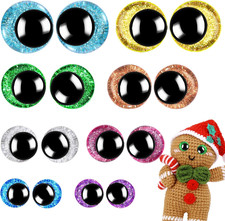 160PCS Large Safety Eyes for Amigurumi 3D Glitter Crochet Doll with Washers for
