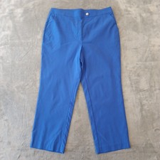 Rafaella Cropped Pants Womens Size 12 Blue Pu...