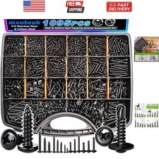 Ultimate 1095-Piece Self Tapping Screw Kit - Ideal for Wood, Metal, and Plastic