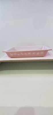 Vintage JAJ Pyrex Pink Daisy Space Saver 2161 längliche Auflaufform