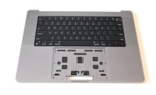 Apple MacBook Pro A2485 16" 2021 Palmrest w/ Keyboard Battery Gray OEM Grade B
