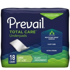 Prevail Incontinence Fluff Underpads 23x36 In Disposable Light Absorbency 18 Ct