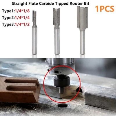 1 Stück 1/4" Schaftfräser Router Bit Router Fräser Bit gerade Nut - Bild 1 von 4