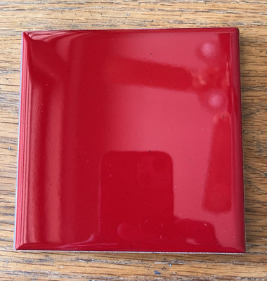 Vermillion Red Ceramic Semi-Gloss Square Wall Tile  55501 4-1/4'' x 4-1/4''