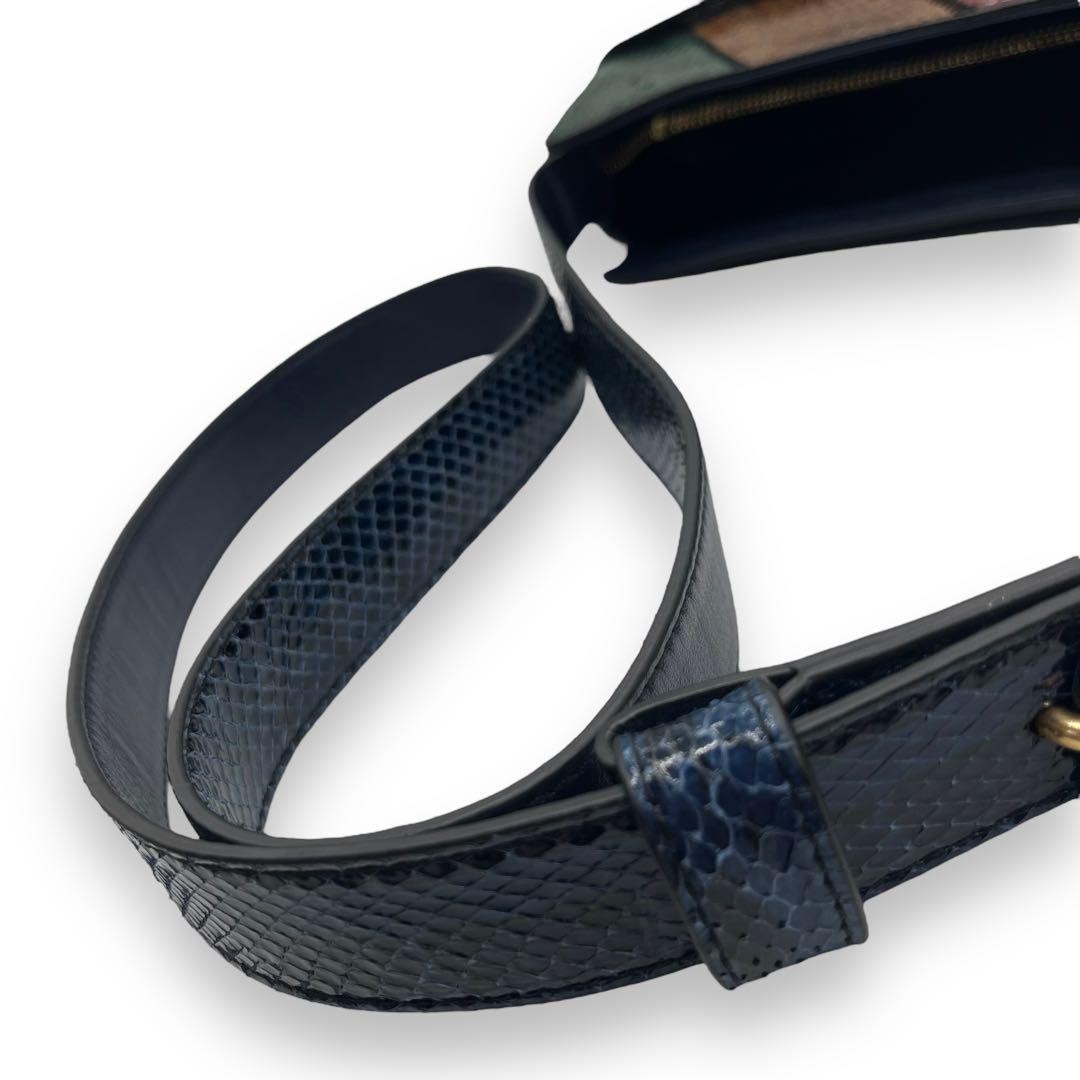 Tory Burch Python Multicolor Patchwork Shoulder B… - image 9