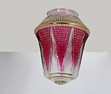 antik Lampenschirm Ampel  Art Deco Glasschirm Deckenlampe  Glas Schirm