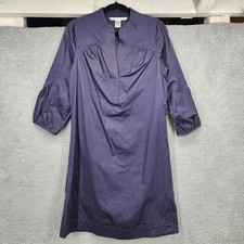 Diane von Furstenberg Purple Cotton Lycra V Neck 3/4 Sleeve Dress Size 8
