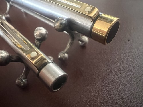 Sheaffer Stylo-Plume Sphère + Roller Imperial Triumph Métal Chrome Profils Or - Photo 10 sur 14