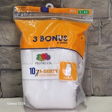 10pk Boy's White Cotton Tank Top A-Shirts Size Sm 6-8 Fruit of the Loom Tagless