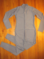 Bal Togs Charcoal Gray Spandex Long Sleeve T-Neck Foot Less Unitard Size XL NWT
