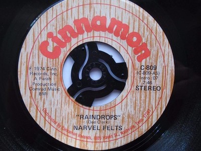 Narvel Felts Raindrops 7'' Cinnamon C809 VG 1970s US pressing