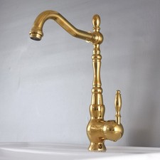 Polished Gold Bathroom Vessel Faucet Single Handle Kitchen Sink Faucet Mixer Tap