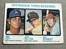 1973 Topps - High Number #615 Mike Schmidt, Ron Cey, John Hilton (RC)