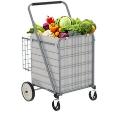 Bigger Super Jumbo Shopping Cart Grocery Cart on Wheels Foldable Utility with
