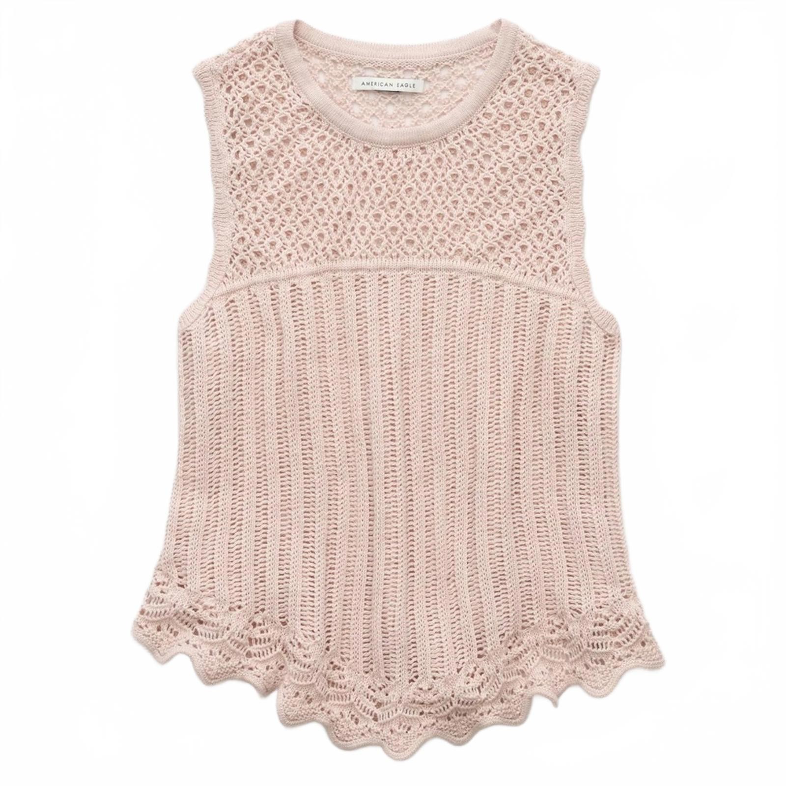 AE Mixed Stitch Sweater Tank Top American Eagle NWT Hushed Violet XL image 5