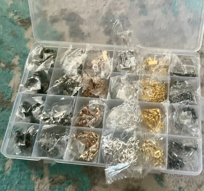 Jewelry Making Kit  Clasps Gold Silver Rings  Necklace Jump Kits, Ribbon Ends