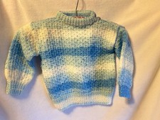 Hand Knit Toddler/Baby  Sweater -Patterned Pa...