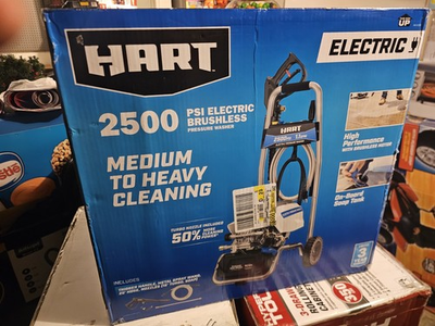 #ad Hart 2500 PSI Electric Brushless Pressure Washer Turbo Nozzle Soap Tank 25#x27; Hose $180.00
