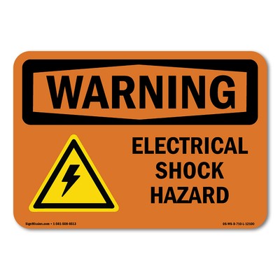 Electrical Shock Hazard ANSI Warning Sign Metal Plastic Decal