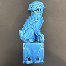 Cani di Fo - smaltato azzurro - Coppia femmina e maschio - h21cm - XIX secolo