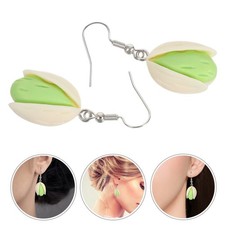  2 Pezzi Orecchini Pistacchio, Frutta Secca Originale, Penzolanti