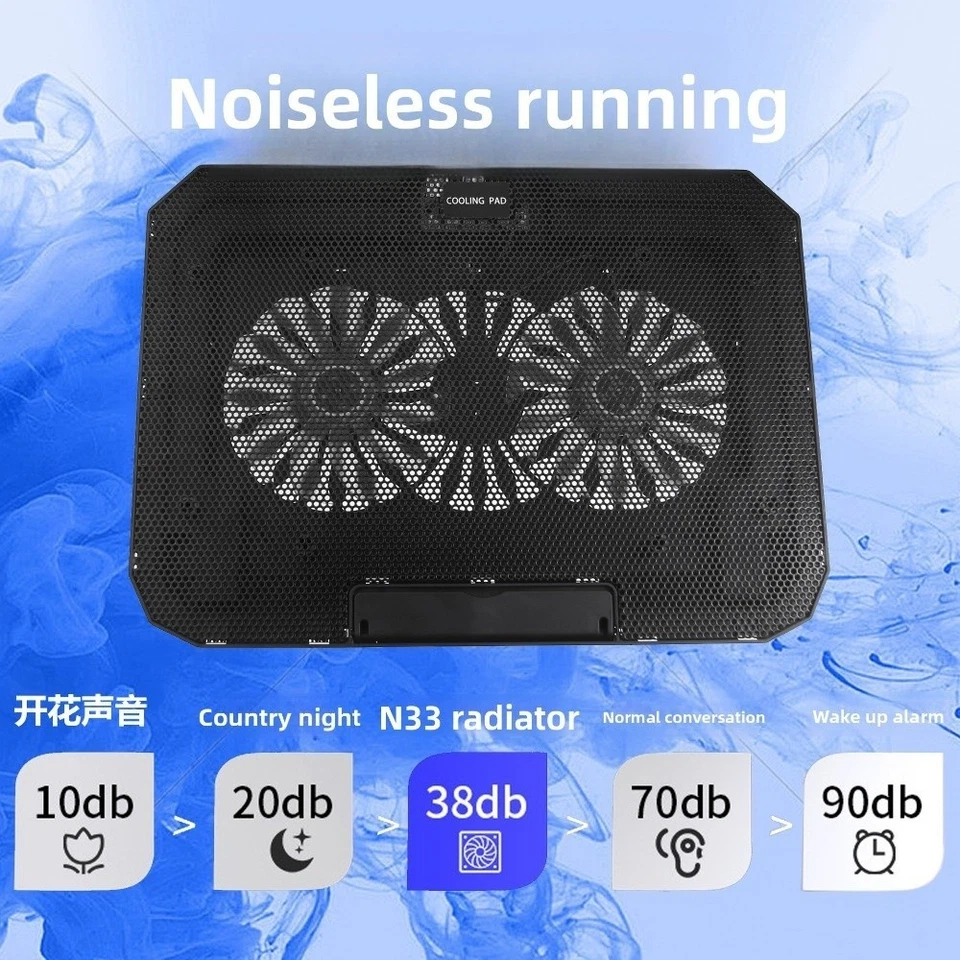 Farbige Lichter Notebook Riser RGB zwei Lüfter Laptop Ständer Halter Notebook