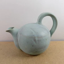 1994 Bill Buckingham Studio Art Pottery Teapot Turquoise Blue 8.5"x6.5" VGC