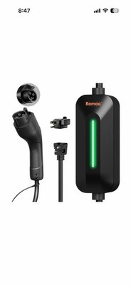 Romaa Portable EV Charger Level 1 and 2, 16A 3.8 kW J1772 Electric Car Charge...