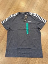 NWT Adidas Men's Aeroready Tee T-Shirt Size XL Black/White Gray 3 Stripes S/S