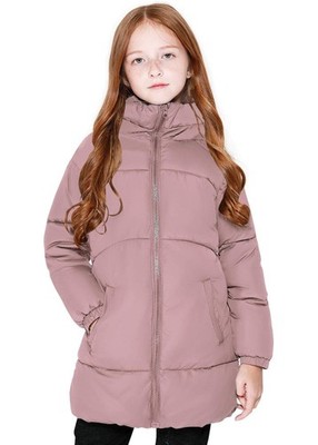 Girls Winter Coats Heavyweight Mediun Length Warm Jackets Down-like Cotton Wa...