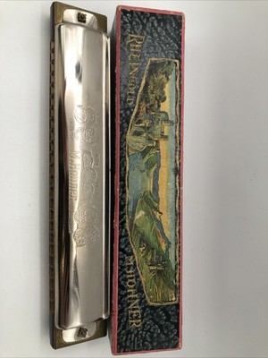M. Hohner Rheingold C Harmonica mit OVP Mundharmonica Vintage, Gebraucht 